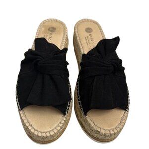 Eric Michael black suede knot slip on sandals